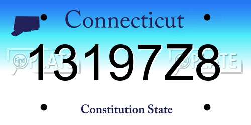 13197Z8 Connecticut License Plate