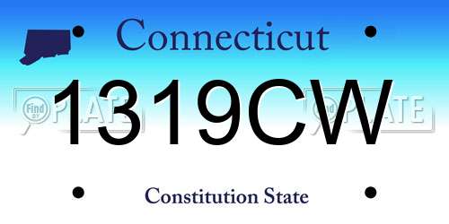 1319CW Connecticut License Plate