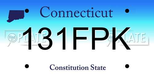 131FPK Connecticut License Plate