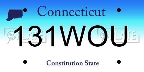 131WOU Connecticut License Plate