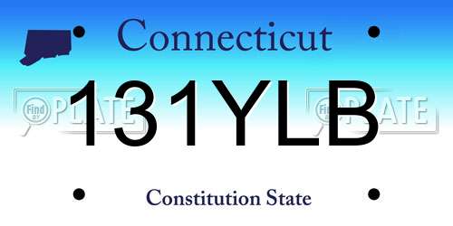 131YLB Connecticut License Plate