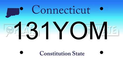 131YOM Connecticut License Plate