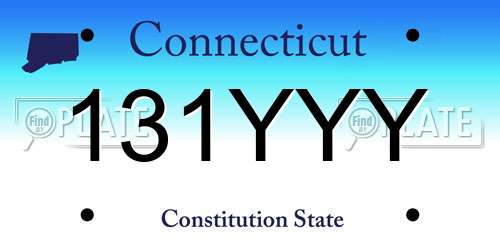 131YYY Connecticut License Plate