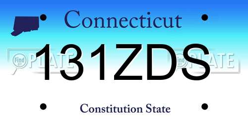 131ZDS Connecticut License Plate