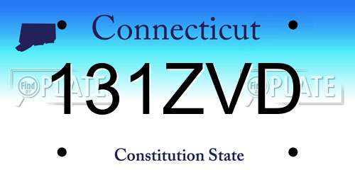 131ZVD Connecticut License Plate