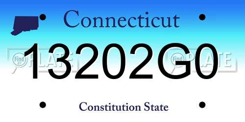 13202G0 Connecticut License Plate