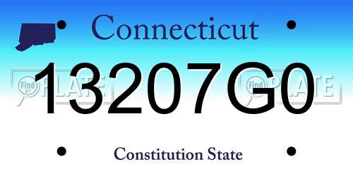 13207G0 Connecticut License Plate