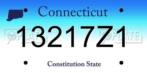 13217Z1 Connecticut License Plate