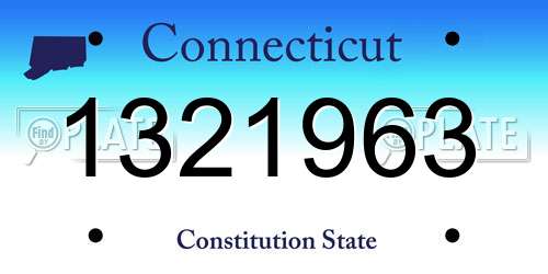1321963 Connecticut License Plate
