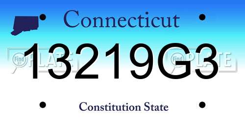 13219G3 Connecticut License Plate