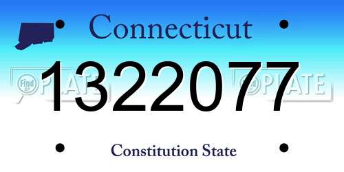 1322077 Connecticut License Plate