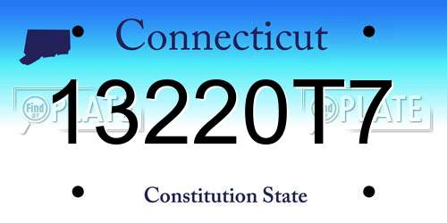 13220T7 Connecticut License Plate
