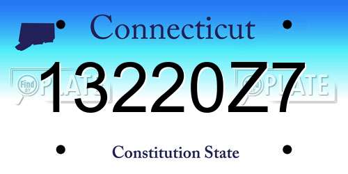 13220Z7 Connecticut License Plate
