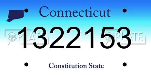 1322153 Connecticut License Plate