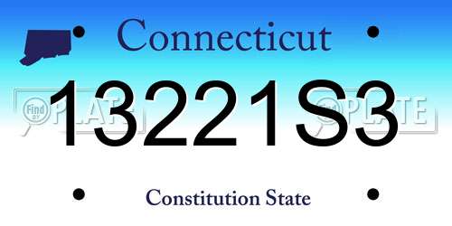 13221S3 Connecticut License Plate