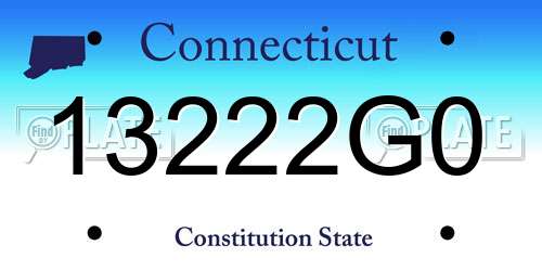 13222G0 Connecticut License Plate