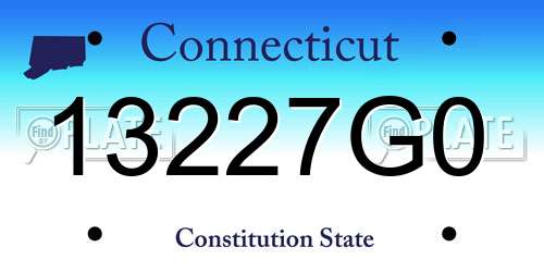 13227G0 Connecticut License Plate