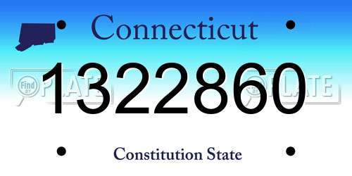 1322860 Connecticut License Plate
