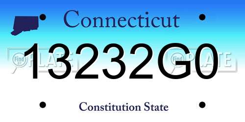 13232G0 Connecticut License Plate