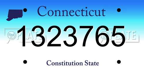 1323765 Connecticut License Plate