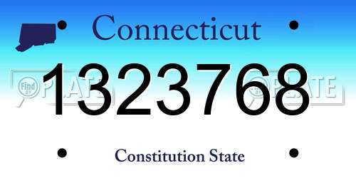 1323768 Connecticut License Plate