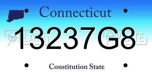 13237G8 Connecticut License Plate