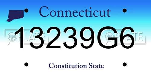 13239G6 Connecticut License Plate