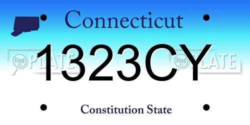 1323CY Connecticut License Plate