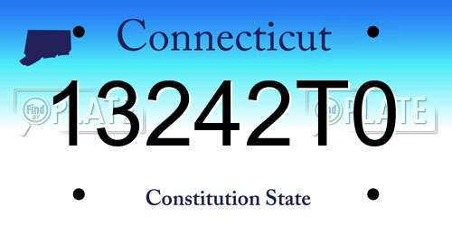 13242T0 Connecticut License Plate