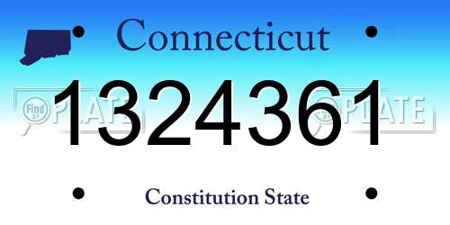 1324361 Connecticut License Plate