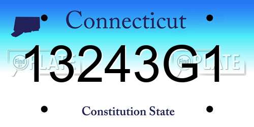 13243G1 Connecticut License Plate