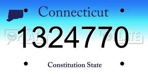 1324770 Connecticut License Plate
