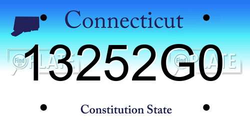 13252G0 Connecticut License Plate