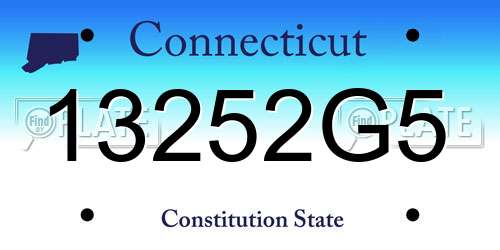 13252G5 Connecticut License Plate