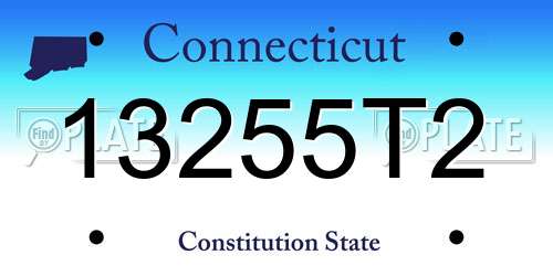 13255T2 Connecticut License Plate