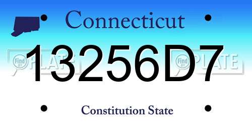 13256D7 Connecticut License Plate