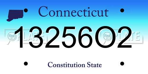 13256O2 Connecticut License Plate