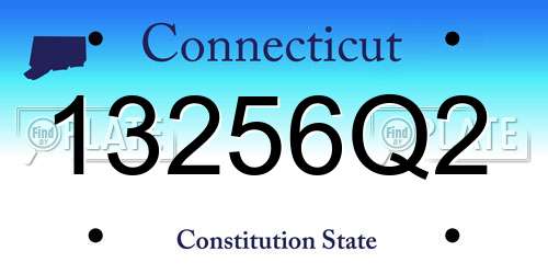 13256Q2 Connecticut License Plate