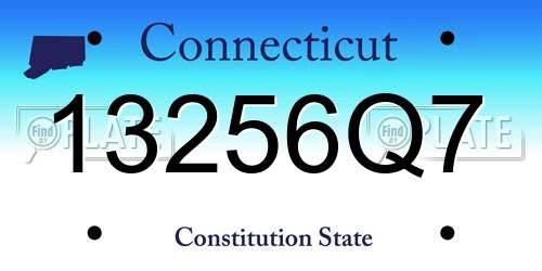 13256Q7 Connecticut License Plate