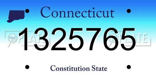 1325765 Connecticut License Plate