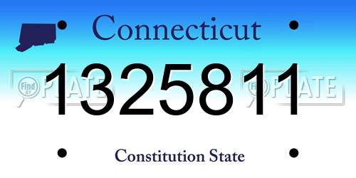 1325811 Connecticut License Plate