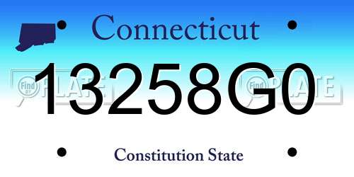 13258G0 Connecticut License Plate
