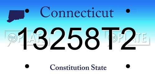 13258T2 Connecticut License Plate