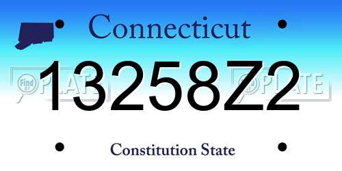 13258Z2 Connecticut License Plate