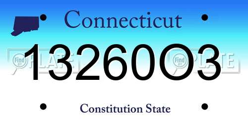 13260O3 Connecticut License Plate