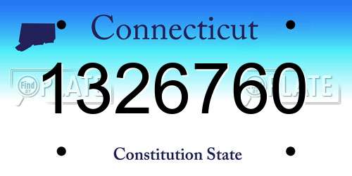 1326760 Connecticut License Plate