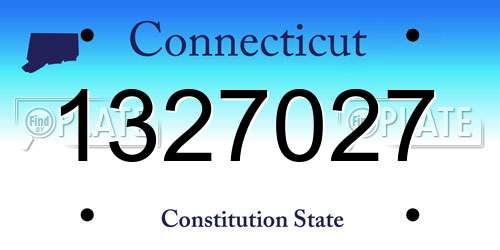 1327027 Connecticut License Plate