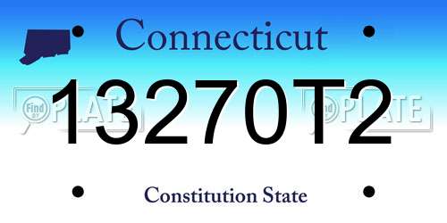 13270T2 Connecticut License Plate