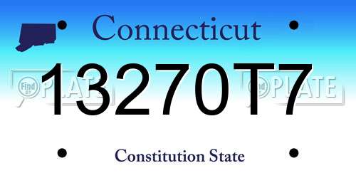 13270T7 Connecticut License Plate