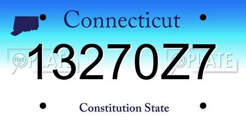 13270Z7 Connecticut License Plate
